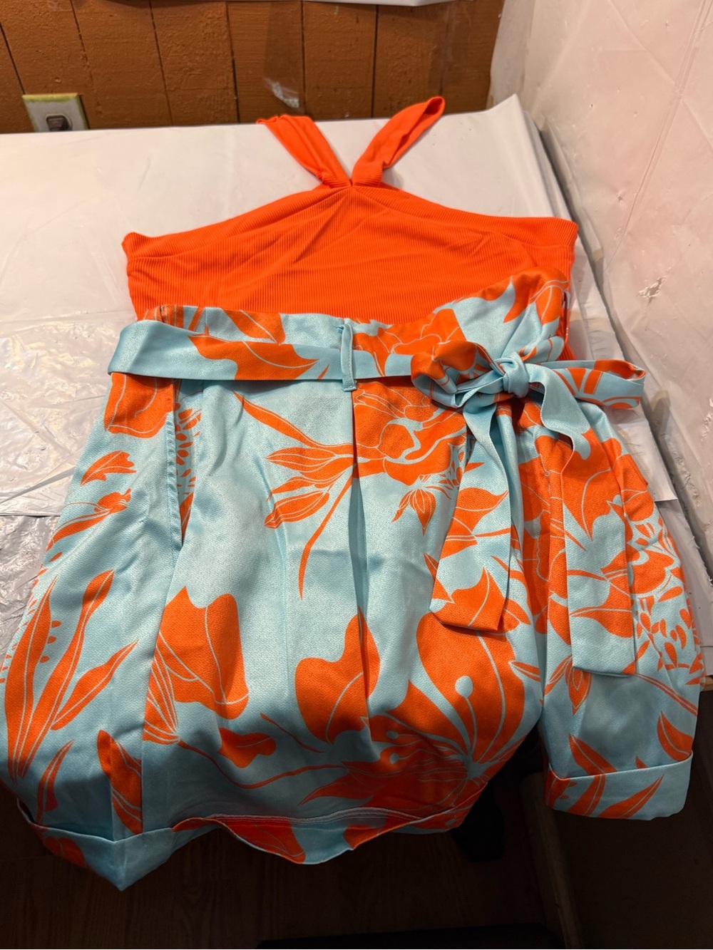 Shein tropical floral print two piece resort set women’s size large